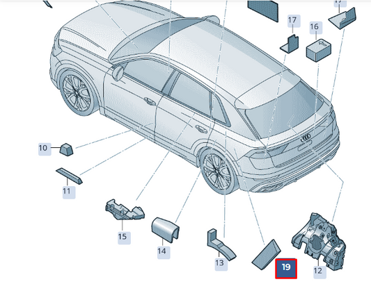 NEW AUDI RSQ8 4MN REAR FILLER PIECE 4M0863951B ORIGINAL