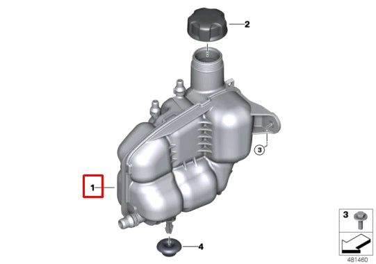 NEW BMW 1 F40 ENGINE COOLANT EXPANSION TANK 17138687503 ORIGINAL