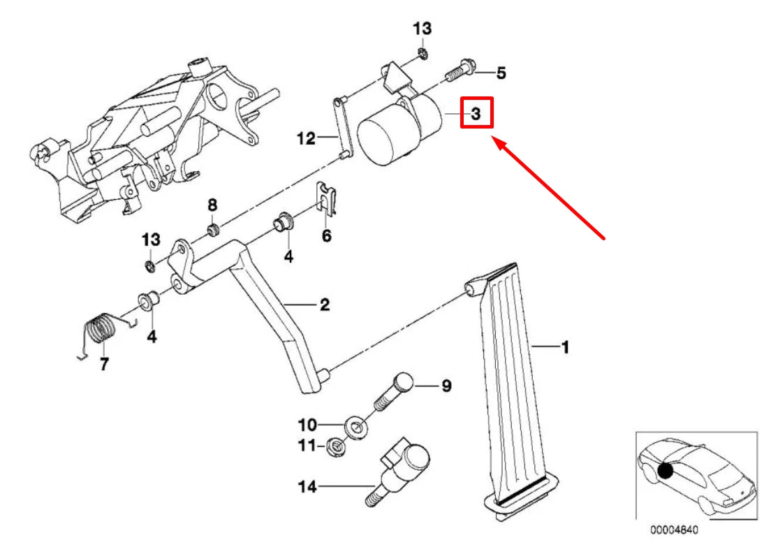 NEW BMW 7 E38 ACCELERATOR PEDAL SENSOR 1712009 12721712009 ORIGINAL