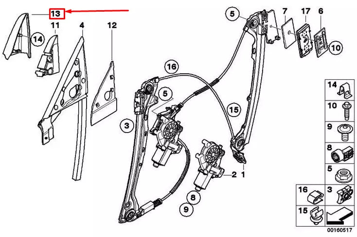 NEW BMW 3 COUPE E92 FRONT RIGHT INTERIOR CORNER MOULDING 51337162520 ORIGINAL