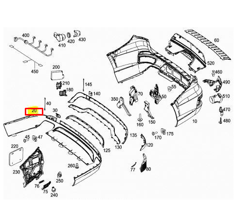 new mb gl x166 amg rear bumper diffuser a1668856825 original