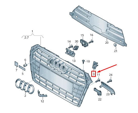 NEW AUDI A4 AVANT B9 FRONT RIGHT ULTRASOUND SENSOR SUPPORT 8W0919268C ORIGINAL