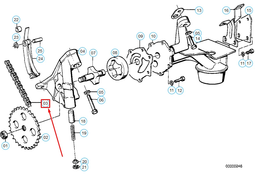 NEW BMW 5 E34 OIL PUMP CHAIN 11417577655 7577655 ORIGINAL