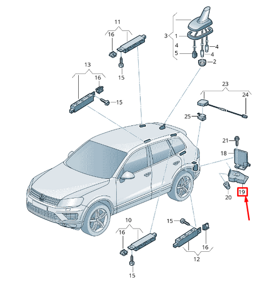 NEW VW TOUAREG 7P MK2 AERIAL RETAINER 7P6035595 ORIGINAL