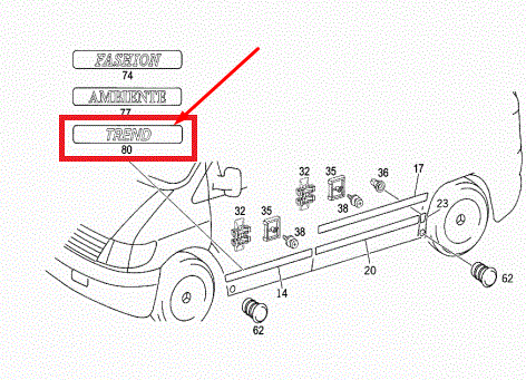 NEW MERCEDES-BENZ VITO W638 SIDE EMBLEM BADGE A6388170320 ORIGINAL