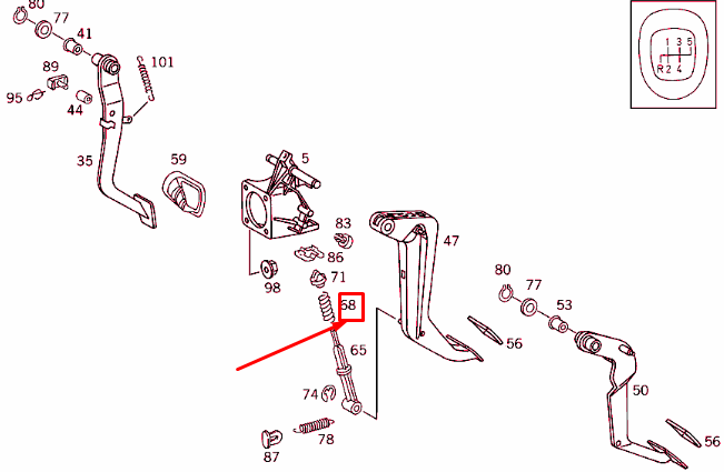 NEW MERCEDES-BENZ E W124 PEDAL OVER-CENTER ACTING SPRING A1249932401 ORIGINAL
