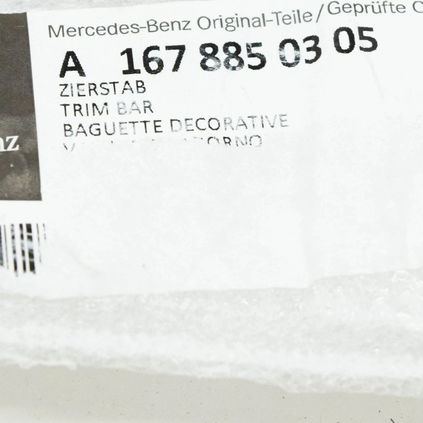 NEW MB GLE W167 FRONT LEFT BUMPER TRIM MOLDING BAR A1678850305 ORIGINAL