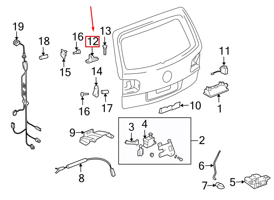 NEW VW TOUAREG 7L REAR STRIKER PLATE WITH MOTOR 7L0827511C