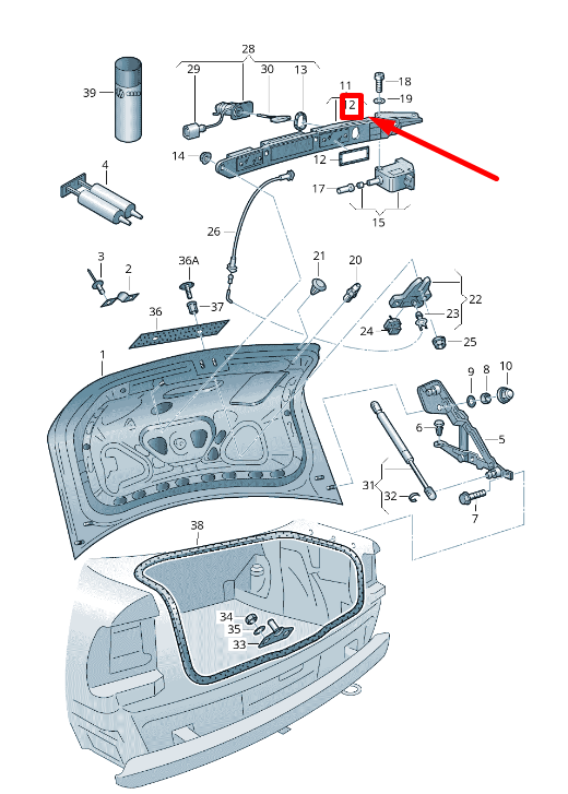 new vw golf plus 5m1, 521 rear number plate light seal 3b5827359 original