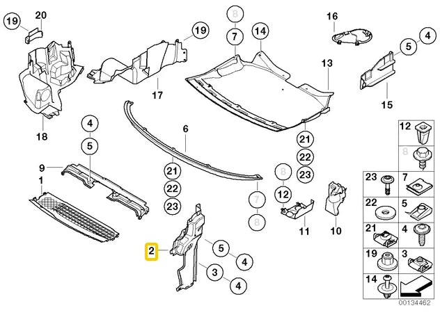 NEW BMW 7 E65 FRONT RIGHT AIR DUCT 51717011216 ORIGINAL