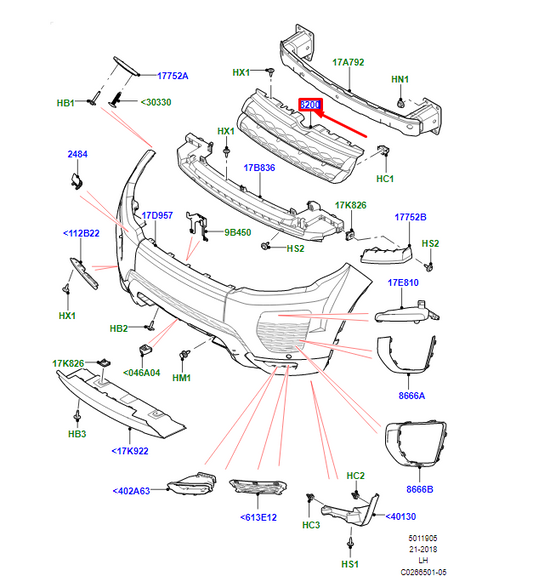 new land rover range rover evoque l538 radiator grille lr069714 original