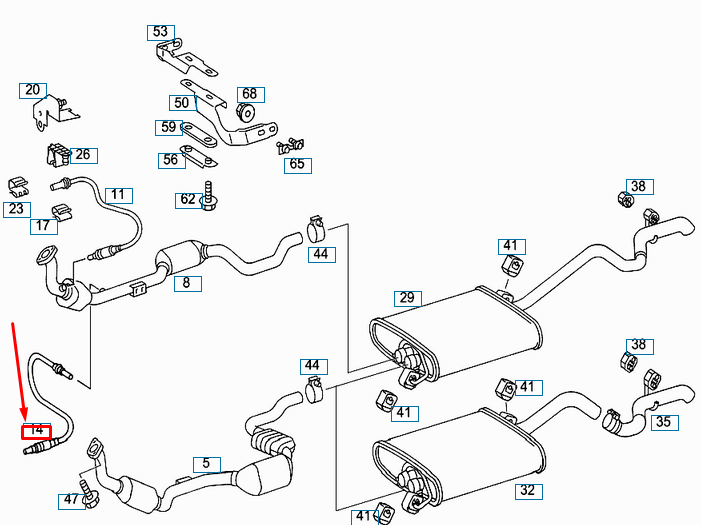 NEW MERCEDES-BENZ ML W163 LAMBDA SENSOR A0015402817 ORIGINAL