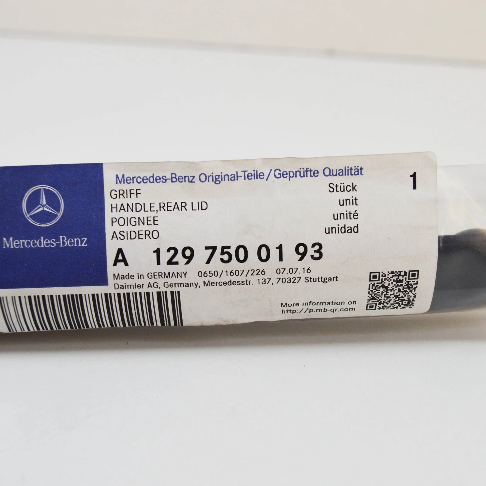 NEW MERCEDES-BENZ SL R129 TRUNK LID HANDLE TRIM A1297500193 ORIGINAL