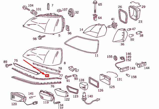 NEW MERCEDES-BENZ S W140 FRONT LEFT LIGHTING UNIT SEAL A1408260980 ORIGINAL