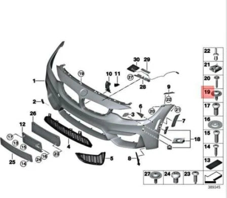 NEW BMW M3 F80 FRONT PDC PARKTRONIC HOLDER REPAIR KIT 51118066228 ORIGINAL
