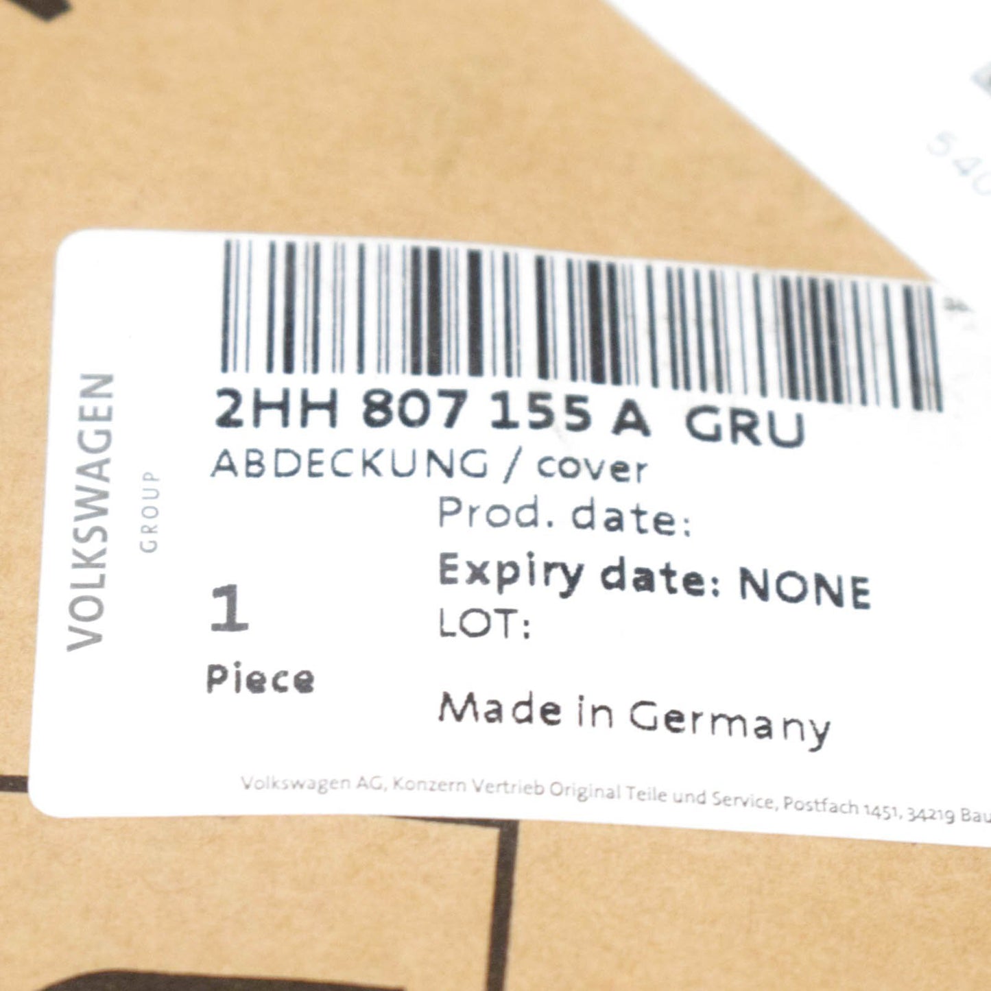 NEW VW AMAROK 2H FRONT BUMPER TOW HOOK EYE CAP COVER 2HH807155AGRU ORIGINAL