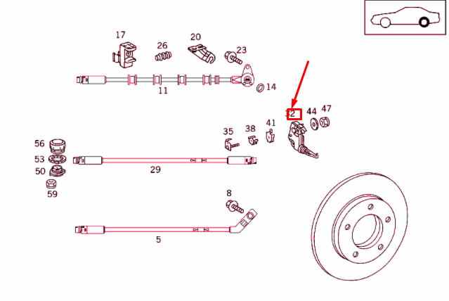 NEW MERCEDES-BENZ SL R129 REAR RIGHT ROLL-OVER BAR SWITCH A1295401244 ORIGINAL