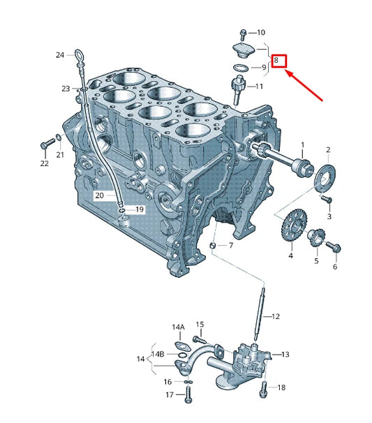 NEW AUDI A3 SPORTBACK 8P ENGINE OIL PUMP SHAFT COVER 021115185B