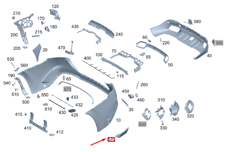 NEW MERCEDES-BENZ GLE W167 REAR BUMPER LEFT TRIM A1678853205 ORIGINAL