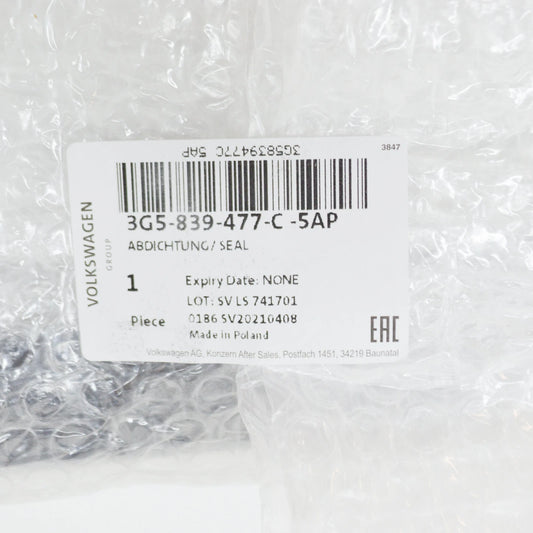 NEW VW PASSAT 3G B8 REAR LEFT OUTER WINDOW APERTURE SEAL 3G5839477C5AP ORIGINAL