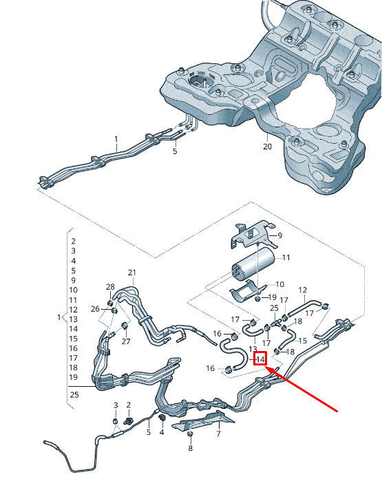 new audi a8 4n fuel feed hose 4n0201541g original
