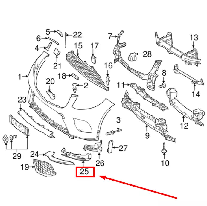 NEW MERCEDES-BENZ GLE W166 FRONT LEFT BUMPER TRIM A2928854722 ORIGINAL