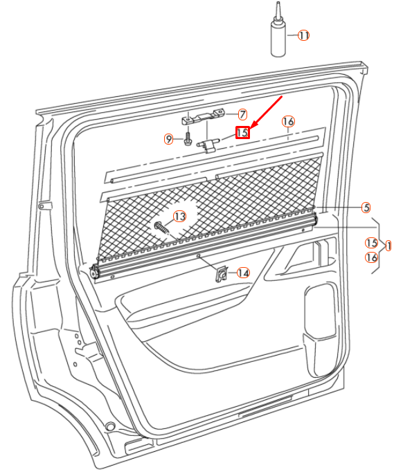 NEW VW SHARAN 7N MK2 WINDOW ROLLER SUNBLIND HANDLE REPAIR KIT 7N0898920 ORIGINAL