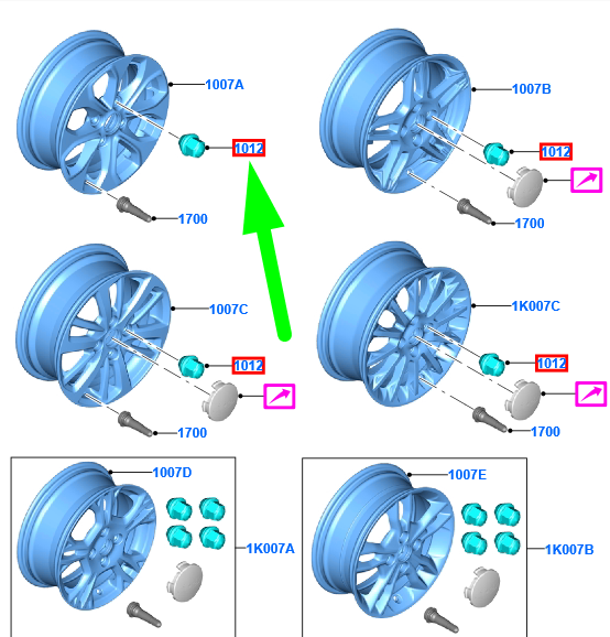 new ford ka mk3 wheel bolt 2179620 acpa-1012-dxb original