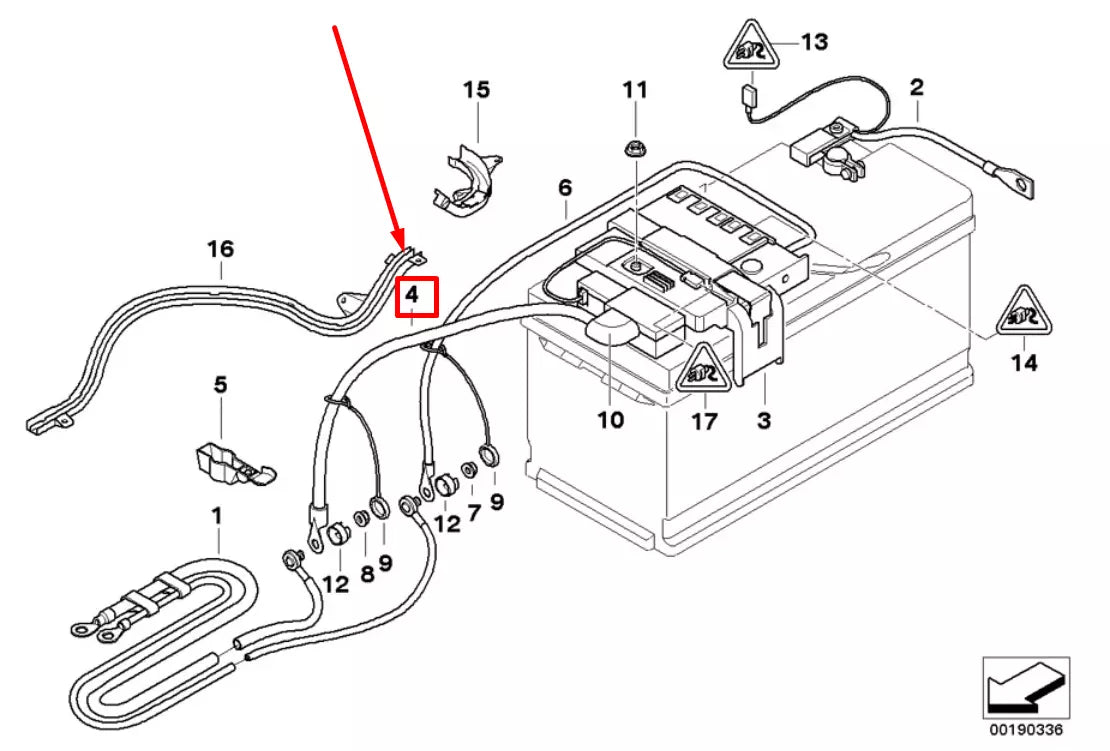 NEW BMW 3 CABRIO E93 POSITIVE BATTERY CABLE 61129130313 9130313 ORIGINAL