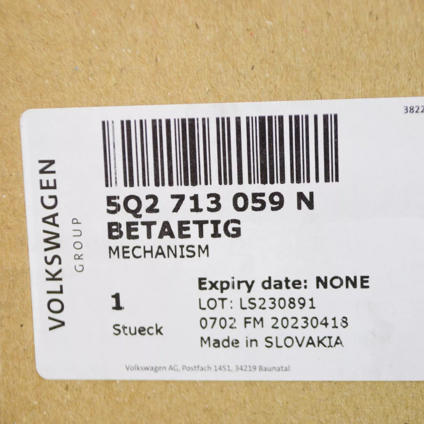 NEW VOLKSWAGEN PASSAT B8 3G GEAR SHIFTING MECHANISM LHD 5Q2713059N ORIGINAL