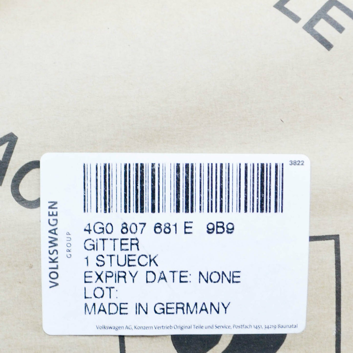 Genuine Audi A6 C7 Front Bumper Left Lowe Grille 4G0807681E9B9 Original