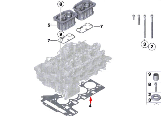 NEW BMW 1 F21 CYLINDER HEAD GASKET 125I PETROL 2.0 11128676519 ORIGINAL