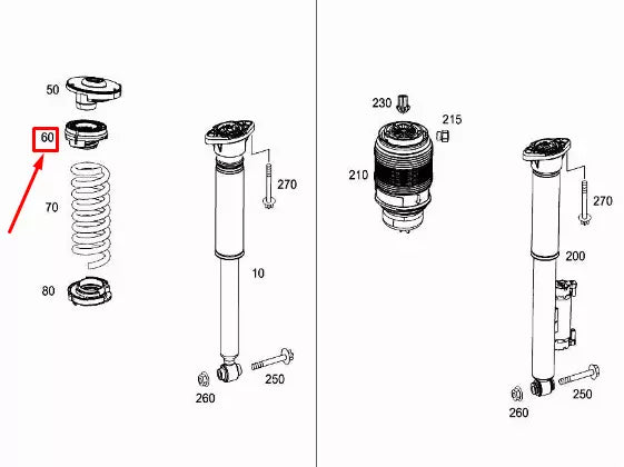 NEW MERCEDES-BENZ C W205 REAR COIL SPRING SHIM A2053240584 ORIGINAL