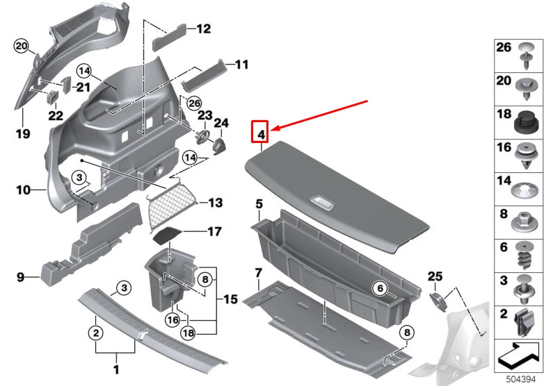 NEW BMW 2 GRAN TOURER F46 REAR BOOT LOAD COVER 7360984 51477360984 ORIGINAL
