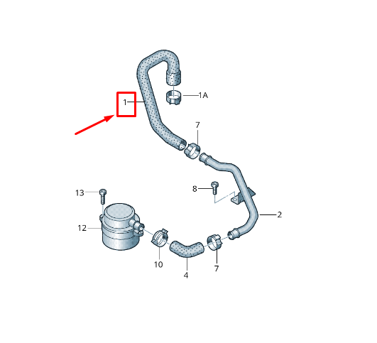 NEW AUDI Q7 4L ENGINE BREATHER HOSE LINE 059103221T ORIGINAL