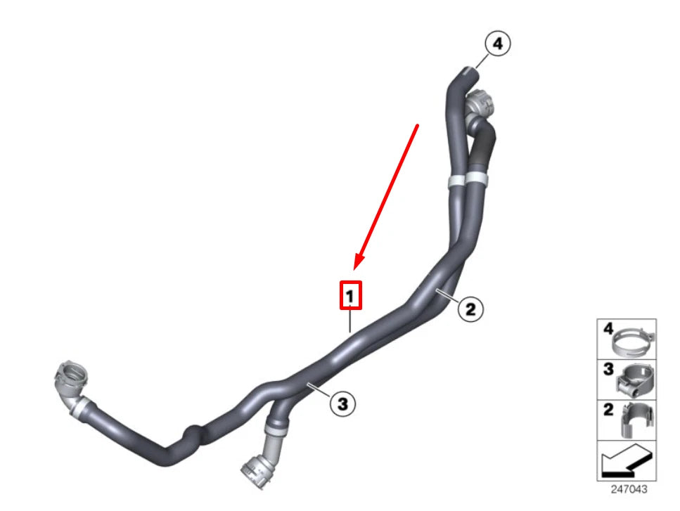 NEW BMW X1 E84 HEATER WATER HOSE 64219239779 9239779 ORIGINAL