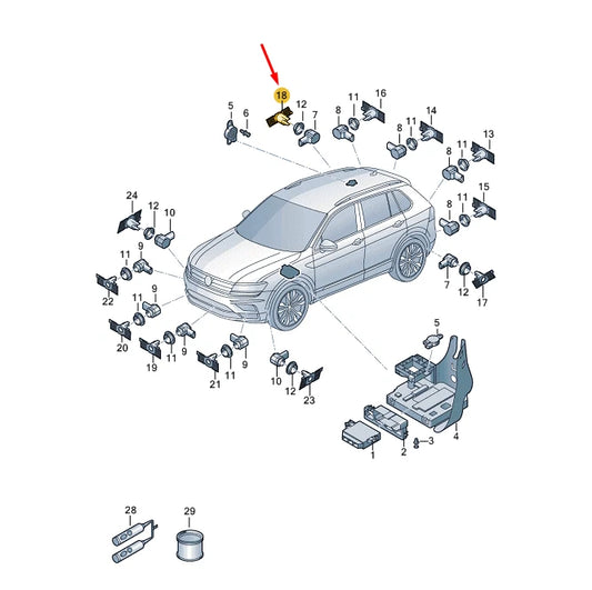 NEW VW TIGUAN ALLSPACE MK2 REAR RIGHT OUTER PARK SENSOR HOLDER 5NL919398
