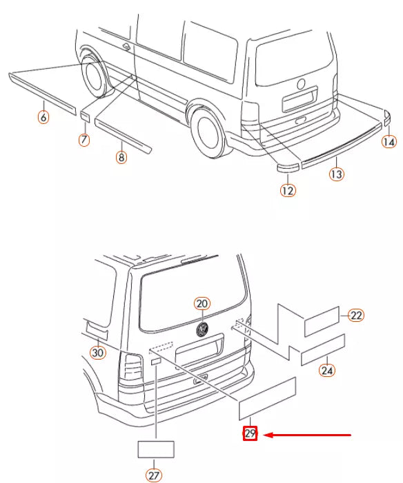 NEW VOLKSWAGEN TRANSPORTER T5 TRUNK LID BADGE LOGO 7E9853687739 ORIGINAL