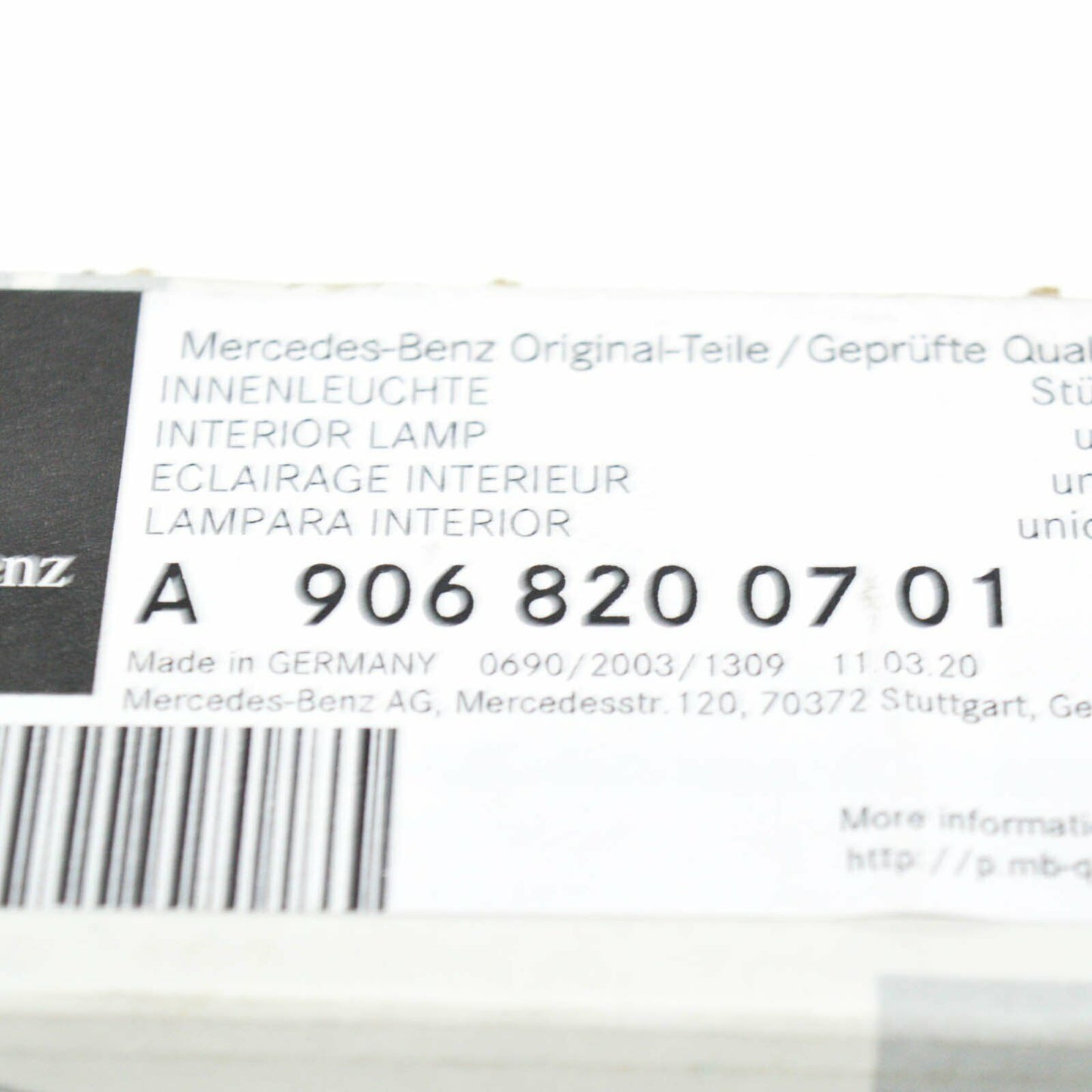 NEW MERCEDES SPRINTER 906 INTERIOR REAR DOOR LIGHT A9068200701 ORIGINAL