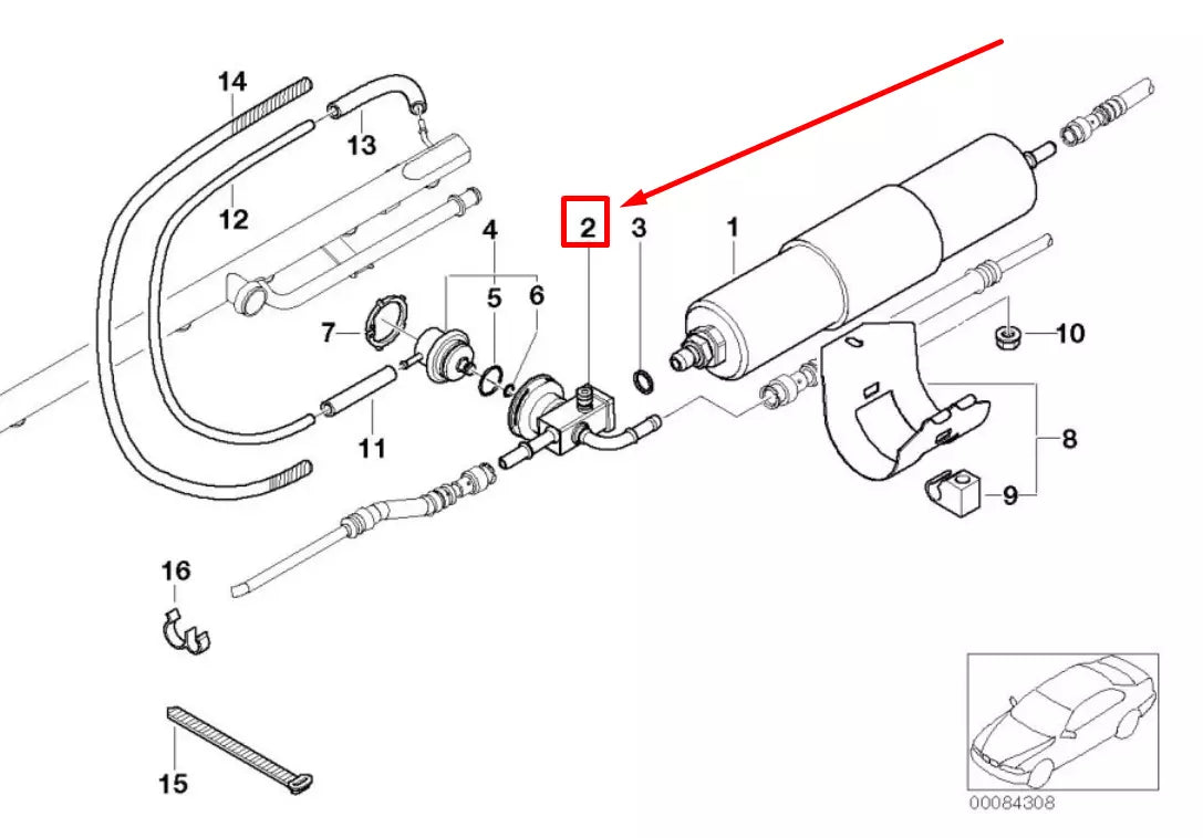 NEW BMW 3 E46 FUEL PRESSURE REGULATOR HOUSING 13537830368 7830368 ORIGINAL