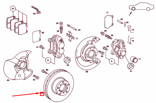 new mercedes-benz s w126 front brake disc rotor a126420000564 original
