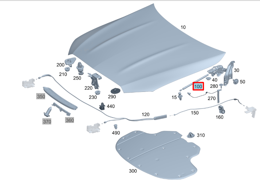 NEW MERCEDES-BENZ C W206 FRONT BONNET RIGHT SHOCK ABSORBER A2069800200 ORIGINAL