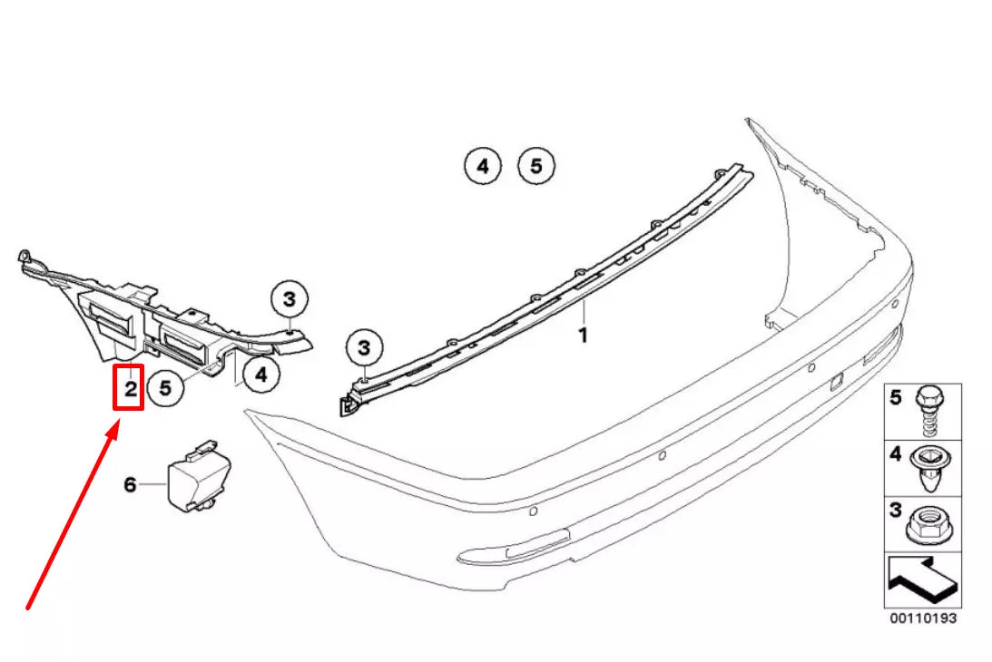NEW BMW 3 E46 REAR LEFT BUMPER GUIDE 51127065481 7065481 ORIGINAL
