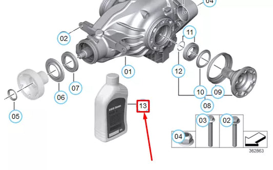 NEW BMW M3 E92 DIFFERENTIAL REAR AXLE FLUID SAF-XJ 0.5L 83222282583 ORIGINAL