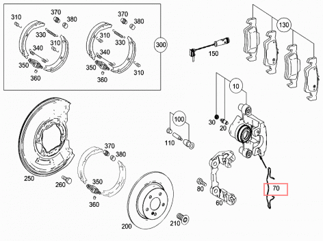 NEW MERCEDES-BENZ E-CLASS W212 REAR CALIPER SPRING A0014212391 ORIGINAL