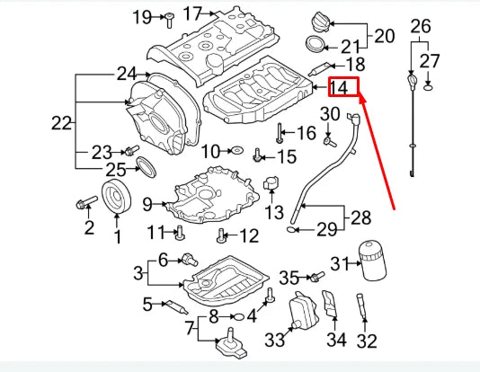 NEW VOLKSWAGEN BEETLE A5 ENGINE UPPER OIL PAN 06J103603BD ORIGINAL