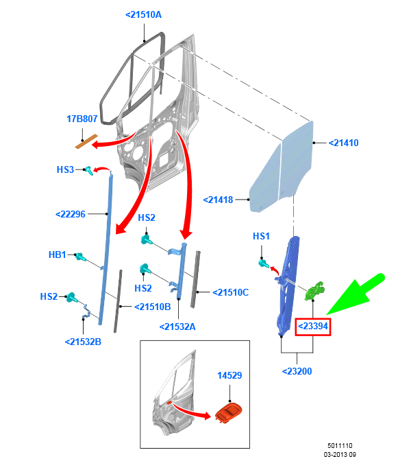 new ford transit mk4 front right door window motor lhd 5279862 original