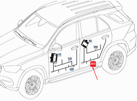 new mercedes-benz gle w167 rear right door wiring harness a1675406434 original