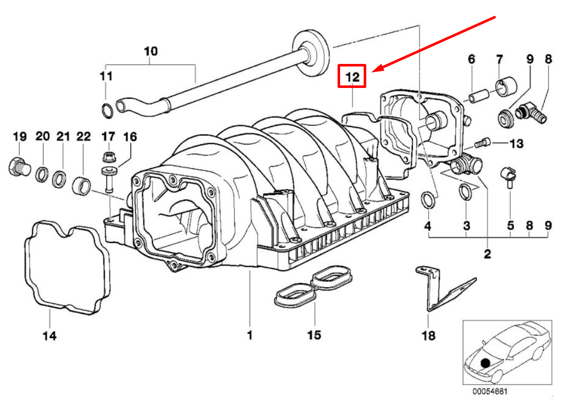 new bmw 5 e39 intake engine manifold cover gasket 1729728 11611729728 original