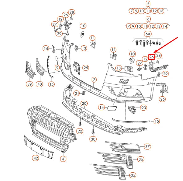 NEW AUDI A3 8V FRONT BUMPER LEFT GUIDE SECTION 8V5807183